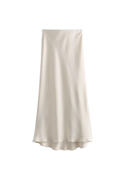 satin A-line skirt