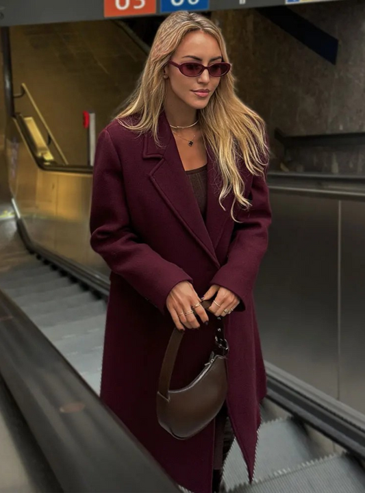 Burgundy coat