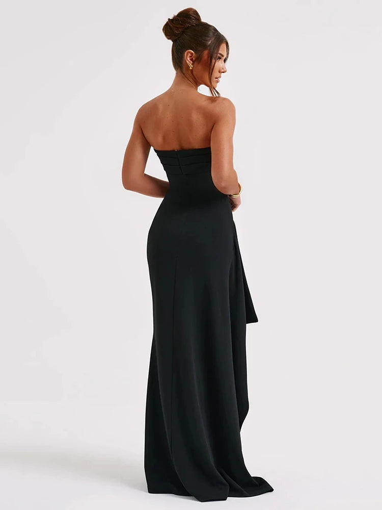 Off-Neck Maxi Kleid