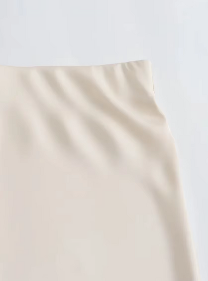 satin A-line skirt