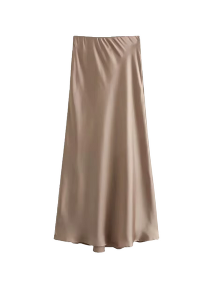 satin A-line skirt