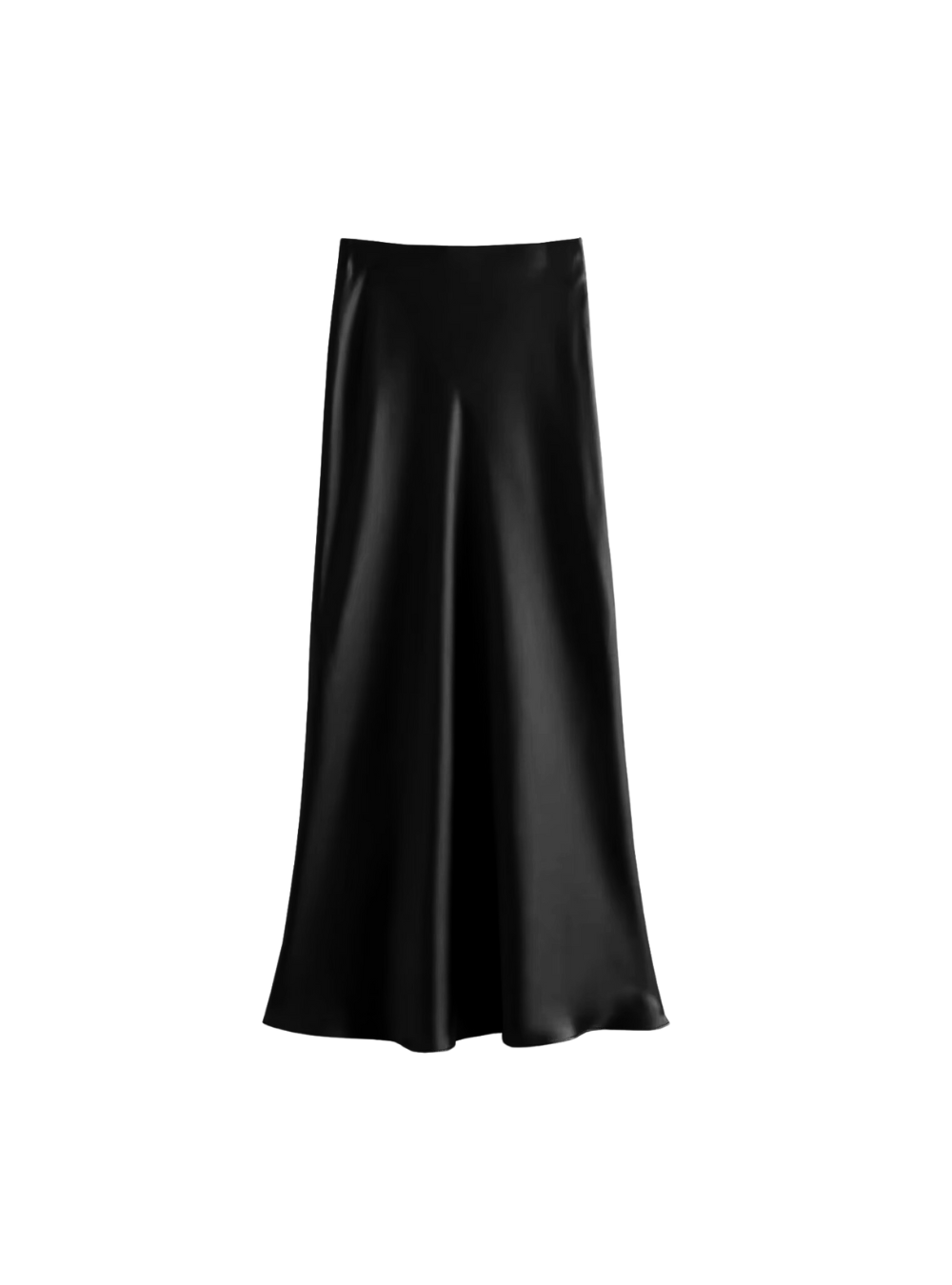 satin A-line skirt